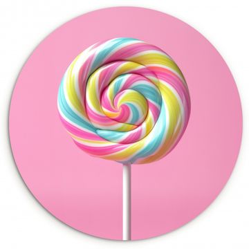 Muurcirkel - Lolly - Roze - Snoep - Zoet