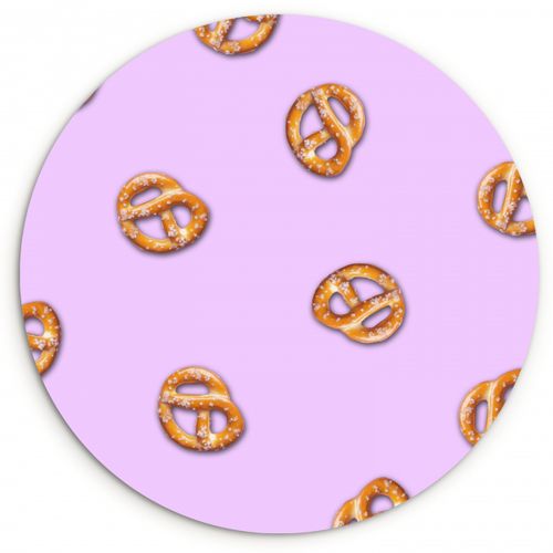 Muurcirkel - Pretzels - Eten - Paars