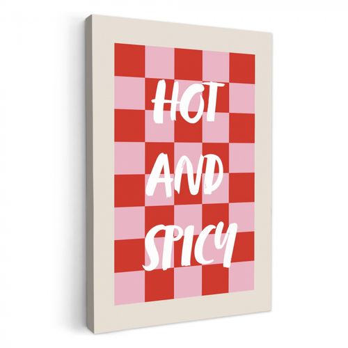 Canvas schilderij - Hot - Spicy - Geruit - Rood