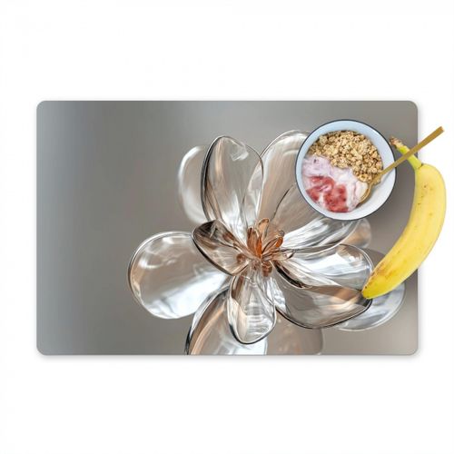 Placemat vinyl - Bloem - Glazen - Doorzichtig