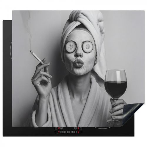 Inductie beschermer - Vrouw - Masker - Wijn - Sigaret