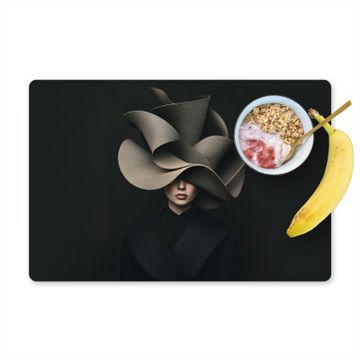 Placemat vinyl - Zwarte - Hoed - Vrouw