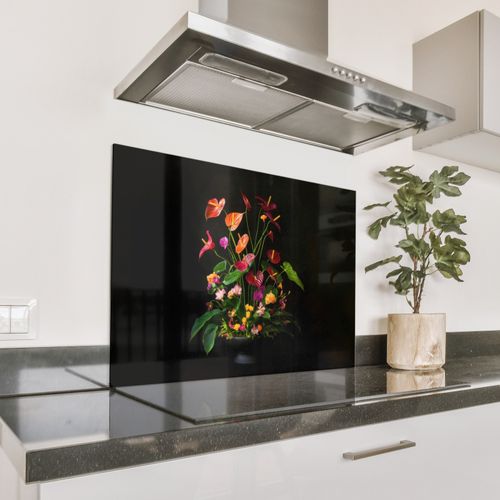 Spatscherm Aluminium - Bloemen - Vaas - Kleurrijk