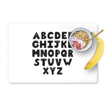 Placemat vinyl - Illustratie alfabet in zwarte letters