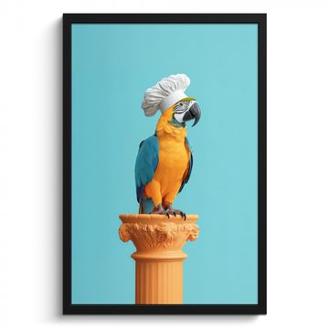 Poster met lijst - Papegaai - Koksmuts - Grappig - Vogel