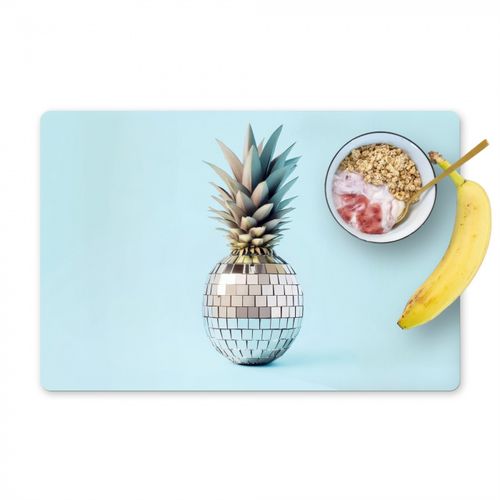 Placemat vinyl - Blauw - Ananas - Disco - Discobal