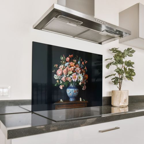 Spatscherm Aluminium - Hout - Vaas - Kleuren - Bloemen