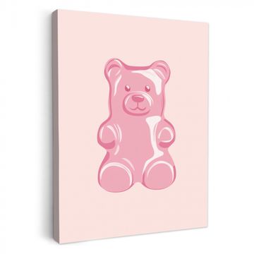 Canvas schilderij - Beer - Roze - Snoep