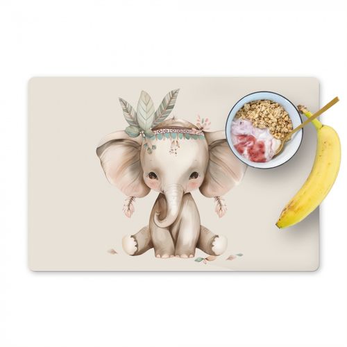 Placemat vinyl - Olifant - Bohemian - Dieren - Boho