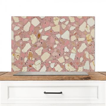 Spatscherm Aluminium - Roze - Decoratie - Stenen - Terrazzo