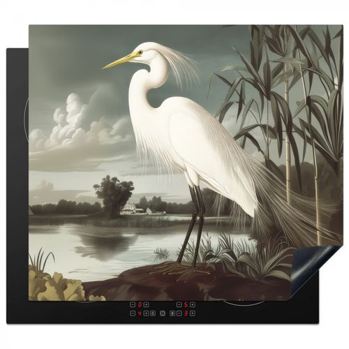 Inductie beschermer - Reiger - Planten - Wolken - Wit