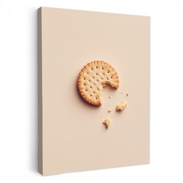 Canvas schilderij - Koekje - Kruimels - beige