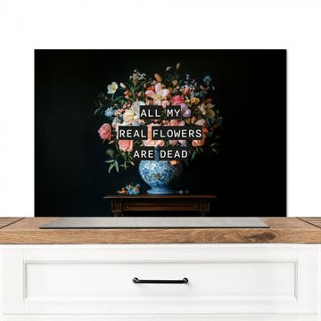 Spatscherm Aluminium - Bloemen - Art - Pastel - Quotes