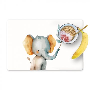 Placemat vinyl - Olifant - Dier - Pastel kleuren