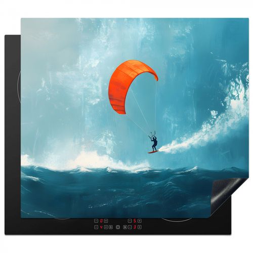 Inductie beschermer - Kitesurfer - Oranje - Zee - Lucht