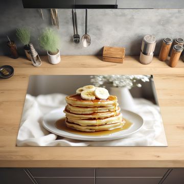 Inductie beschermer - Pannenkoeken - Banaan - Siroop - Wit - Beige