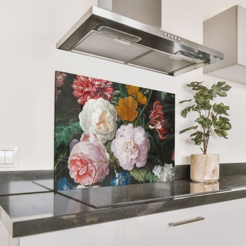Spatscherm Aluminium - Stilleven met Bloemen