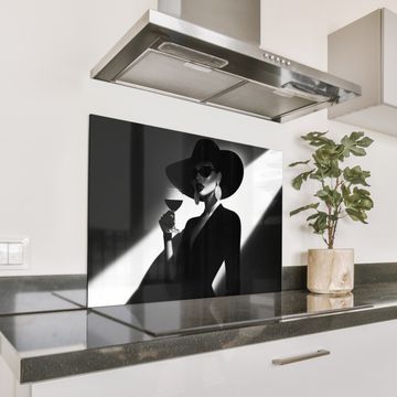 Spatscherm Aluminium - Vrouw - Wijn - Chic