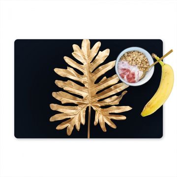Placemat vinyl - Gouden Monstera Majesteit