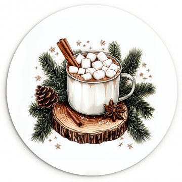 Muurcirkel - Winter - Hout - Chocolademelk - Drink - Kerst