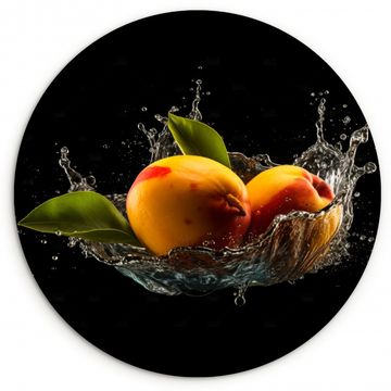 Muurcirkel - Mango - Fruit - Water - Zwart - Bladeren
