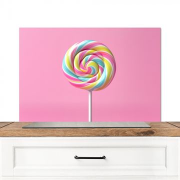 Spatscherm Aluminium - Lolly - Roze - Snoep - Zoet