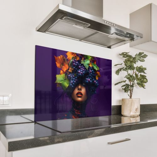 Spatscherm Aluminium - Vrouw - Paars - Druiven