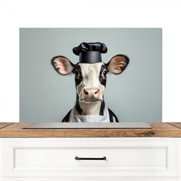 Spatscherm Aluminium - Koe - Zwart - Wit - Kok