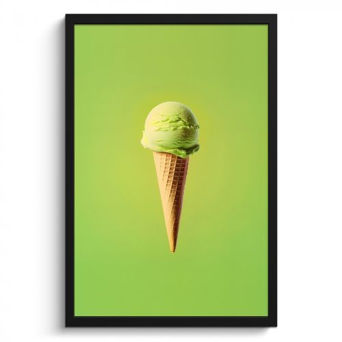 Poster met lijst - Hoorntje - Schepijs - Groen