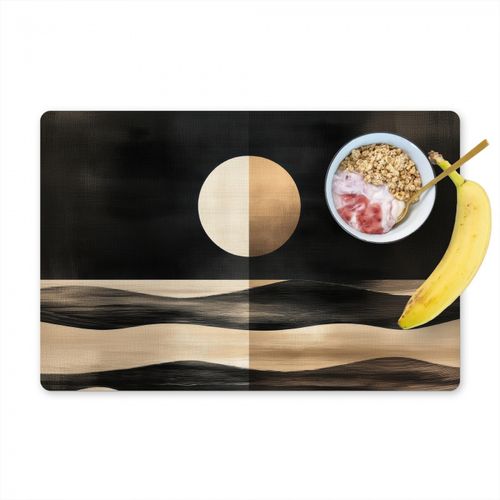 Placemat vinyl - Maan - Cirkel - Goud