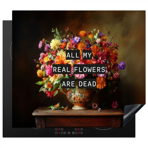 Inductie beschermer - Kleur - Bloemen - Vintage - Bloemenvaas