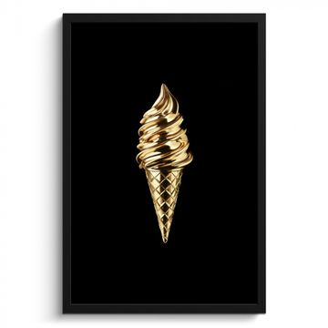 Poster met lijst - Ijs - Goud - Zwart - Eten