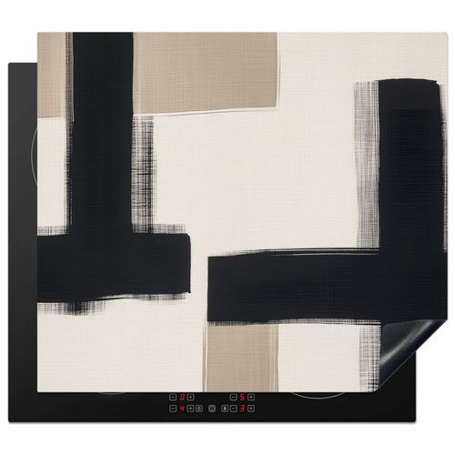 Inductie beschermer - Zwart - Abstract - Japandi