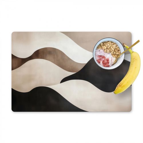 Placemat vinyl - Golven - Abstract - Beige