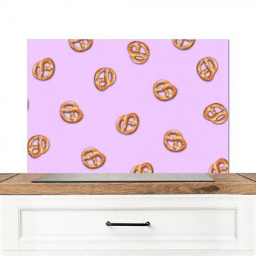 Spatscherm Aluminium - Pretzels - Eten - Paars