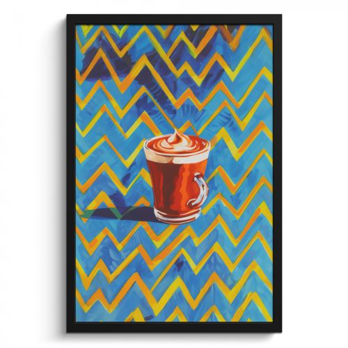 Poster met lijst - Mok - Koffie - Zigzag - Slagroom