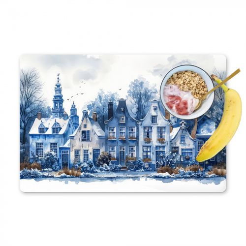 Placemat vinyl - Winterse Droom in Delft