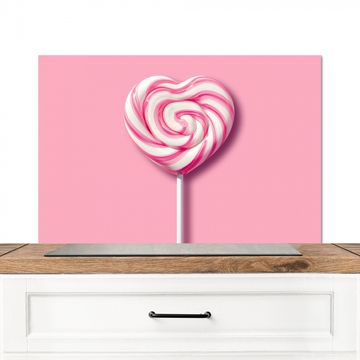 Spatscherm Aluminium - Snoep - Lolly - Hart- Roze