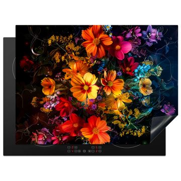 Inductie beschermer - Nachtelijke Bloemenpracht