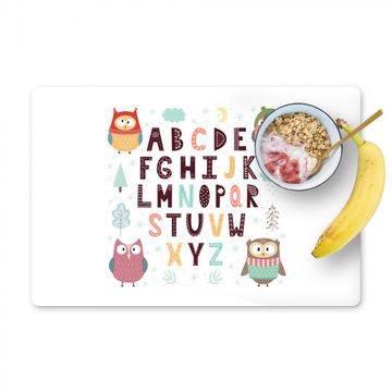 Placemat vinyl - Illustratie alfabet met grappige uilen