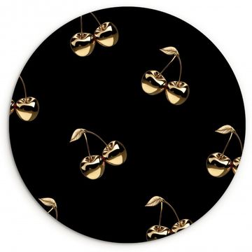 Muurcirkel - Patroon - Kersen - Goud - Chrome