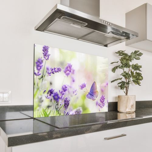 Spatscherm Aluminium - Lavendeldroom met Vlinder