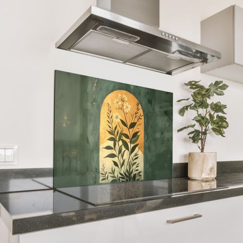 Spatscherm Aluminium - Plant - Bloemen - Wit