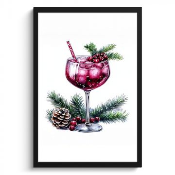 Poster met lijst - Winter - Cocktail - Decoratie - Drank - Kerst