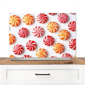 Spatscherm Aluminium - Snoep - Patroon - Rood - Oranje