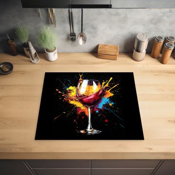 Inductie beschermer - Wijn - Glas - Graffiti - Borrel - Rood - Verf