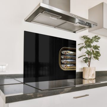Spatscherm Aluminium - Sardines - Blik - Zwart - Vissen