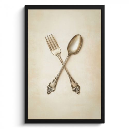Poster met lijst - Beige - Vintage - Bestek