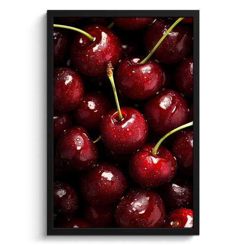 Poster met lijst - Rood - Fruit - Kersen