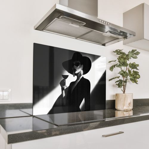 Spatscherm Aluminium - Vrouw - Wijn - Chic